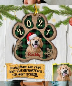 Personalized Dog 2 Layers Wood Ornament