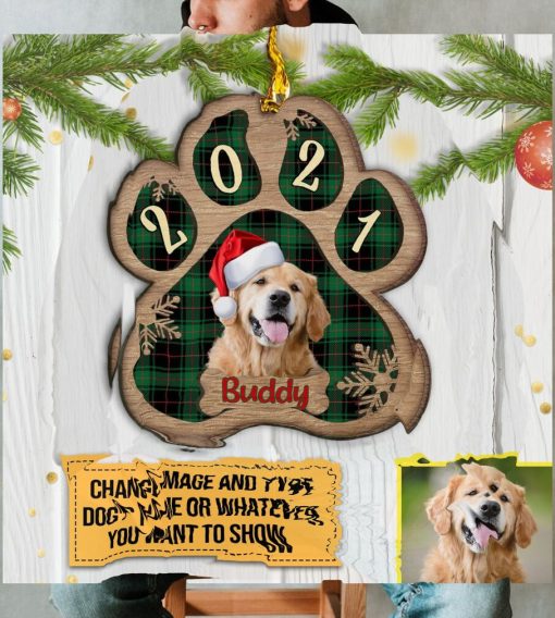 Personalized Dog 2 Layers Wood Ornament