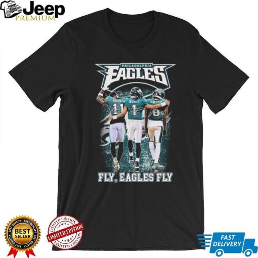 Philadelphia Eagles Aj Brown Jalen Hurts And Devonta Smith Fly Eagles Fly Signatures Shirt