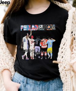 Philadelphia Sports Team Joel Embiid Bryce Harper Jalen Hurts And Travis Konecny Signatures Shirt