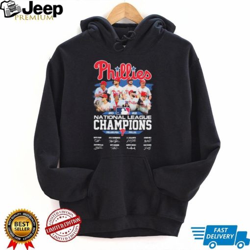 Phillies 2022 National League Champions Philadelphia Phillies Baseball Team Signatures Shirt