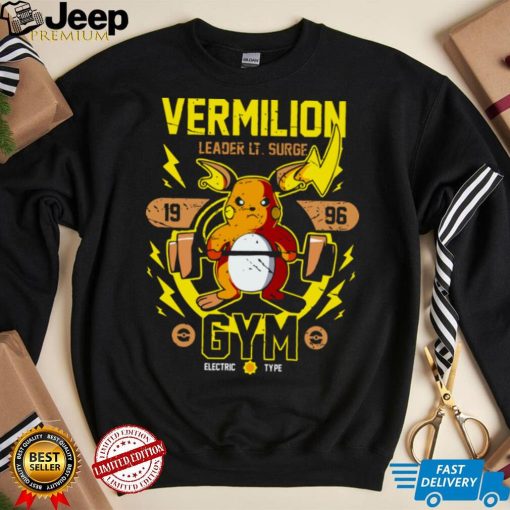 Pikachu vermilion gym leader lt surge 1996 gym shirt