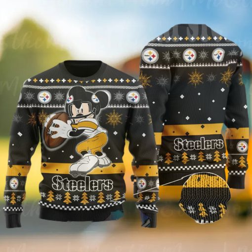 Pittsburgh Steelers Mickey Mouse All Over Print Ugly Christmas Sweater