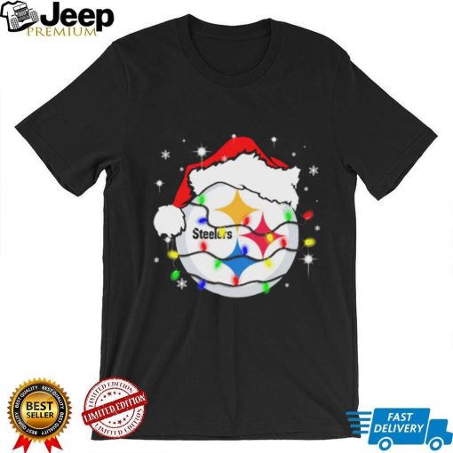 Pittsburgh Steelers Santa Hat Christmas Light Shirt