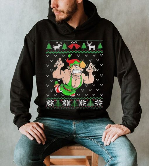 Pro Wrestling Flying Elf Christmas Ugly Shirt