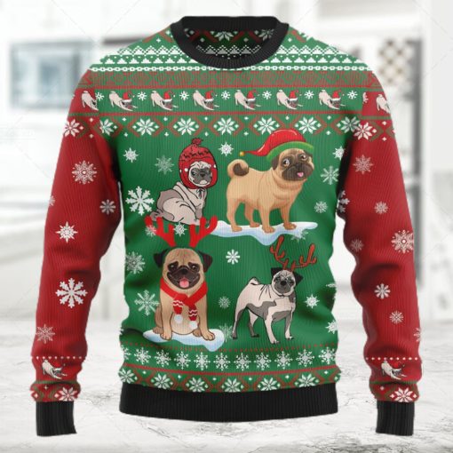Pug Snow Day Pug Lover Ugly Christmas Sweater