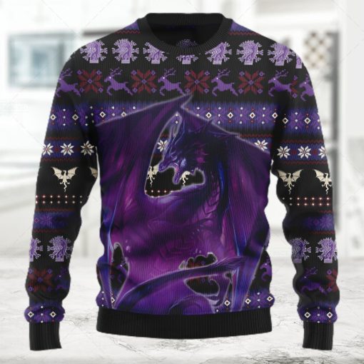 Purple Dragon Best Gift Dragon Lover Ugly Christmas Sweater