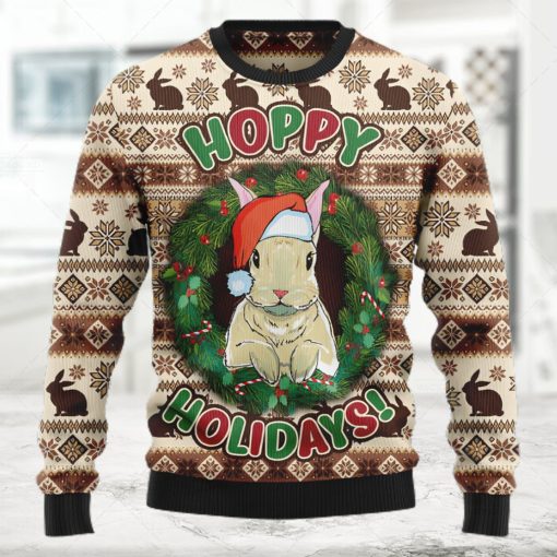 Rabbit Happy Holidays Best Gift Ugly Christmas Sweater