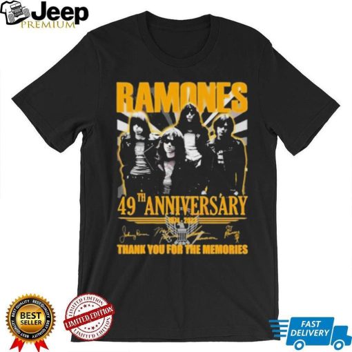 Ramones 49 Years Of 1974 – 2023 Thank You For The Memories T Shirt