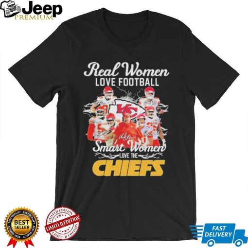 Real women love football smart women love the Chiefs with signatures 2022 lightning shirt