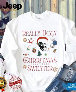 Really Ugly Christmas Sweater Substitute Sata Biden T Shirt