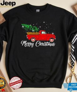 Red truck pick up Christmas tree shirt