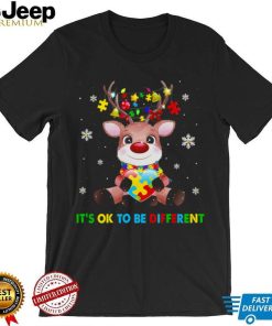 Reindeer Hug Heart Autism It’s Ok To Be Different Christmas Shirt