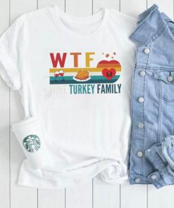 Retro Thanksgiving Wtf Wine Turkey Family Autumn Shirt