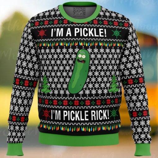 Rick and Morty Pickle Rick Ugly Christmas Sweater