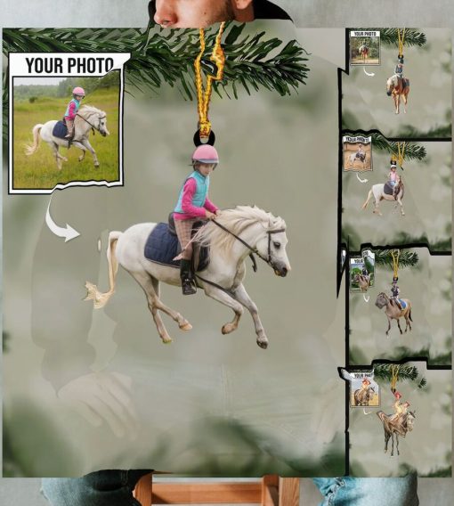 Riding Horse Ornament Custom Photo, Custom Your Photo Ornament