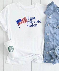 Roberta Fresquez I got my vote stolen American flag shirt