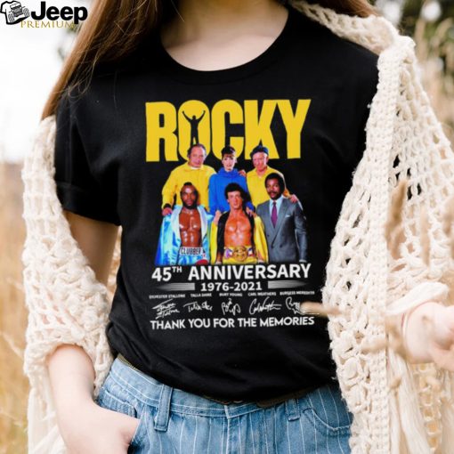 Rocky 45th Anniversary Signatures 70s Movie Thank You For The Memories Sylvester Stallone Shirt