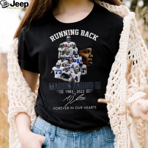 Running back Marion Barber III 1983 2022 signature shirt