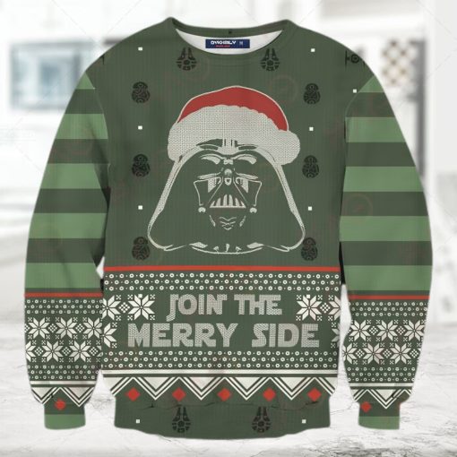 SW Ugly Sweater Join The Merry Side Sith Christmas Pattern Green Sweater 2022