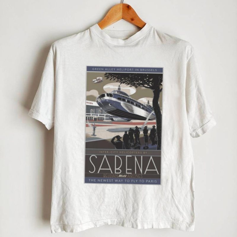 Sabena belgian world airlines poster the newest way to fly to paris shirt