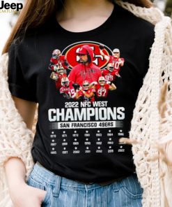 San Francisco 49ers 2022 NFC west division champions signatures shirt