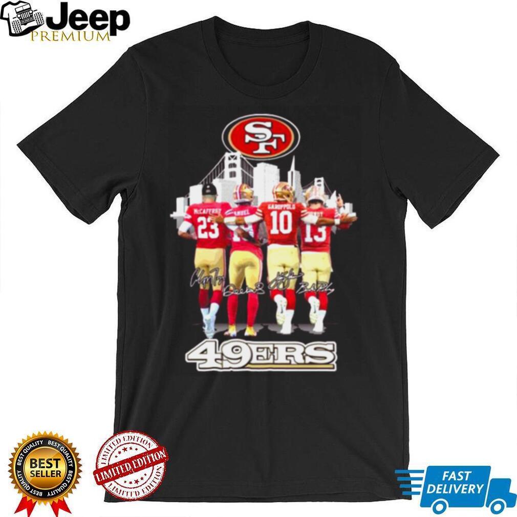 San Francisco 49ers Mccaffrey Deebo Samuel Jimmy Garoppolo Brock Purdy  Signatures Unisex T-Shirt - REVER LAVIE