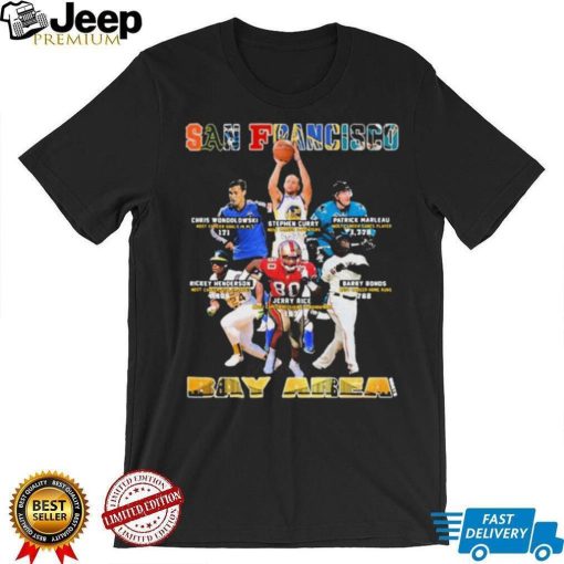 San Francisco Chris Wondolowski Stephen Curry Patrick Marleau Rickey Henderson Jerry Rice Barry Bonds Bat Area Shirt