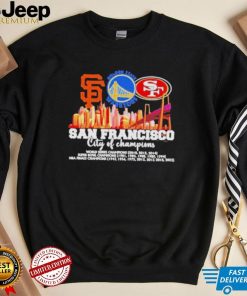 San Francisco City of Champions Giants Warriors and 49ers 2022 matchup shirt