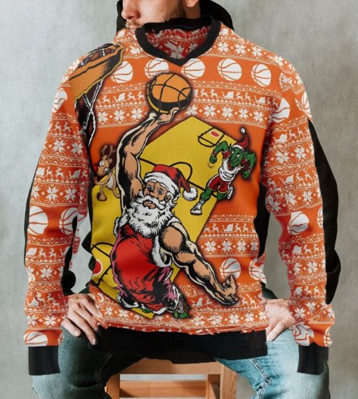 Santa Basketball Ugly Christmas Sweater Sweatshirt