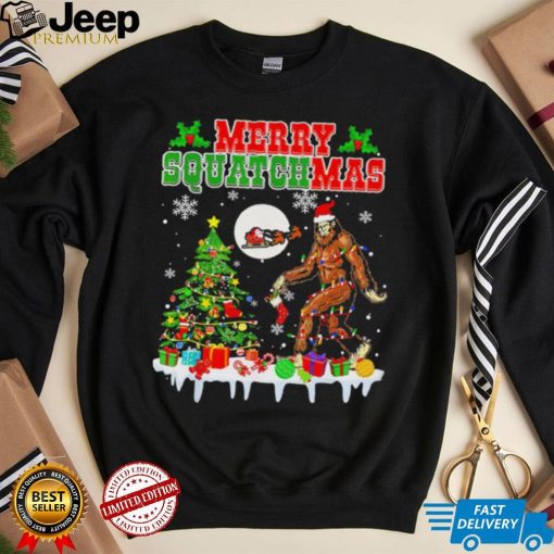 Santa Bigfoot Merry Squatchmas Christmas shirt