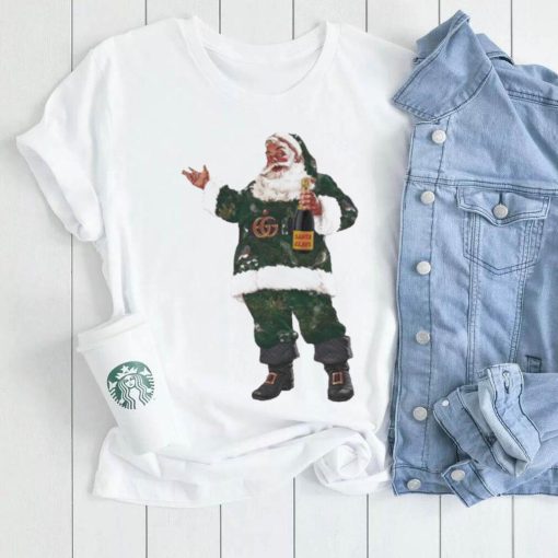 Santa Champagne Bottle Christmas Shirt