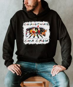 Santa Claus Snowman Elf And Reindeers Abbey Road Christmas CMA Crew Shirt