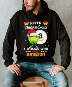 Santa Grinch Never Underestimate A Woman Who Works At Amazon Shirt