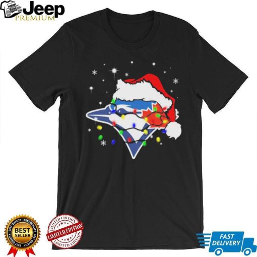 Santa Hat Toronto Blue Jays Logo Christmas Light Shirt