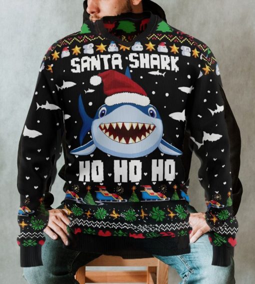 Santa Shark Ho Ho Ho Ugly Christmas Sweater Sweatshirt