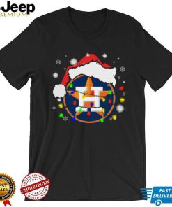 Santa houston astros lights merry Christmas lights T shirt