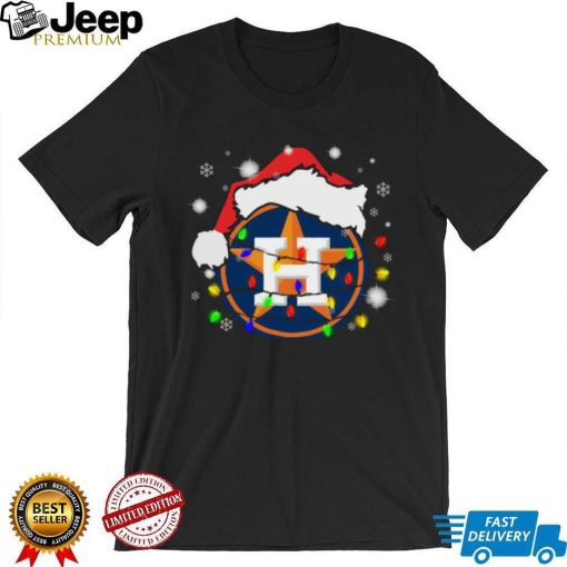 Santa houston astros lights merry Christmas lights T shirt