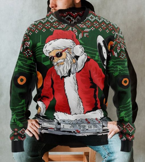 Satan Claus DJ Ugly Christmas Sweater, Xmas Sweatshirt