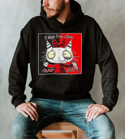 Satuwn Cat I have two sides crazy evil art shirt