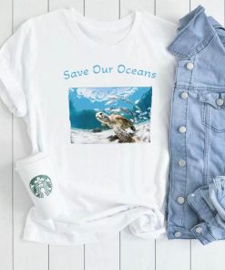 Sea Turtle save our Oceans photo shirt