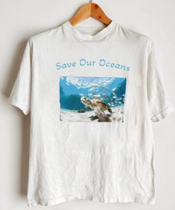 Sea Turtle save our Oceans photo shirt
