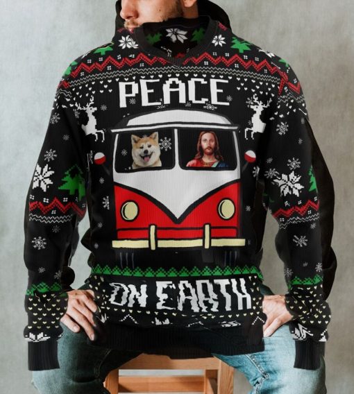 Shiba Inu Peace Ugly Christmas Sweater, Xmas Sweatshirt