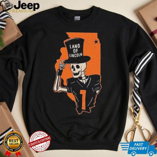 Skeleton Illinois Fighting Illini Land Of Lincoln Shirt