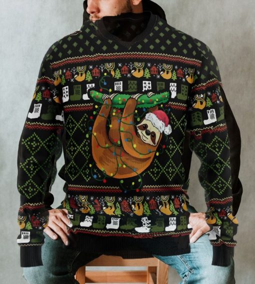 Sloth Light Ugly Christmas Sweater, Xmas Sweatshirt