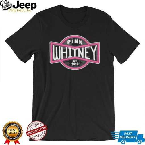 Spittin’ chiclets pink whitney est 2019 badge logo shirt