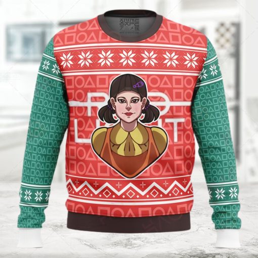 Squid Game Red Light Green Light Doll Ugly Christmas Sweater