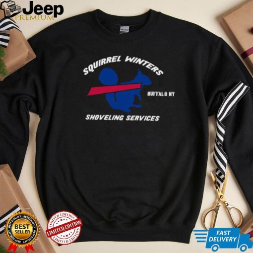 Squirrel Buffalo Squirrel Winters Shoveling Services Thanksgiving Shirt