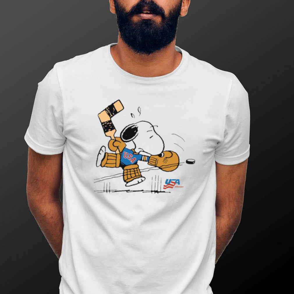 Streaker sport x Peanuts usa hockey Snoopy goalie t shirt - teejeep