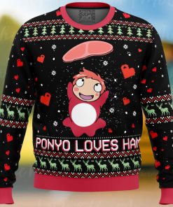 Studio Ghibli Ponyo Loves Ham Miyazaki Ugly Christmas Sweater